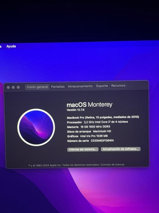 MacBook Pro 16' 2015 Argento