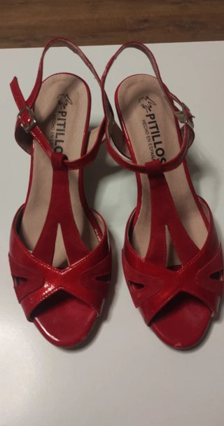 Sandalias Pitillos Rojas Fiesta