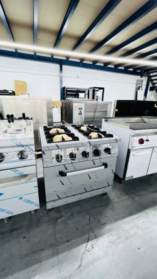 Cocina Industrial 4 Fuegos con Horno