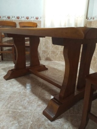 Mesa comedor madera maciza rústica 1'60x90