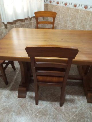Mesa comedor madera maciza rústica 1'60x90