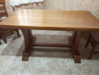 Mesa comedor madera maciza rústica 1'60x90