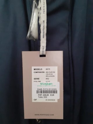 CHAQUETA PARKA SPORT PERTEGAZ TALLA 52 AZUL NUEVA