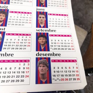 Calendario FC Barcelona 1991