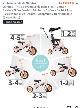 Triciclo Evolutivo Olmitos Rosa 1-5 Años