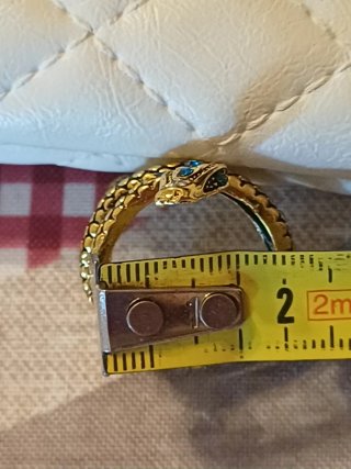 Anello Serpente Egiziano zirconi Blu acciaio