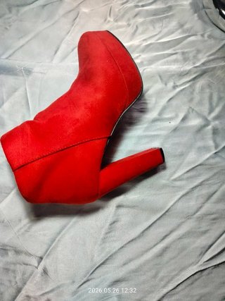 Botines Rojos Tacón Plataforma Talla 38