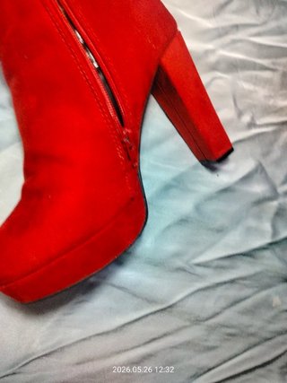 Botines Rojos Tacón Plataforma Talla 38