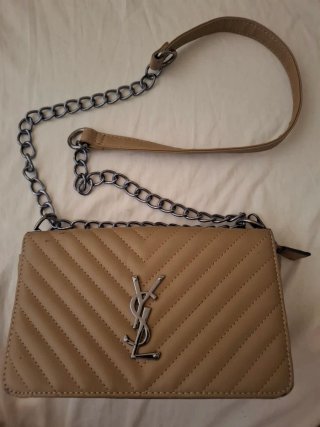 Bolso YSL Beige Cadena Plata