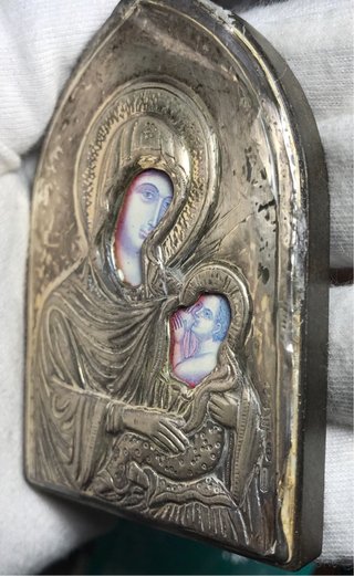 Icono Plata Ley Virgen y Niño + Regalo