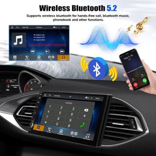 CAMECHO 1 DIN Pantalla 7" / Carplay Android Auto