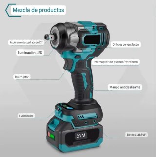 Llave Impacto Recargable (2 Baterías)