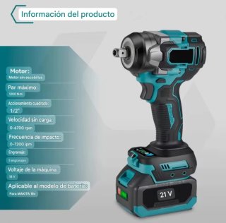 Llave Impacto Recargable (2 Baterías)