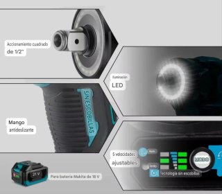 Llave Impacto Recargable (2 Baterías)