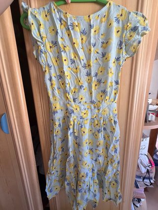Vestido Verano Flores Azul y Amarillo Talla S