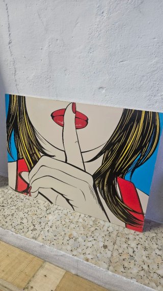 Cuadro pintura arte pop mujer