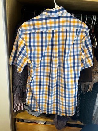 Camisa Dockers cuadros azul y naranja