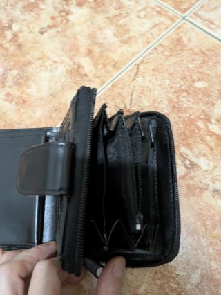 Monedero de piel negro mujer
