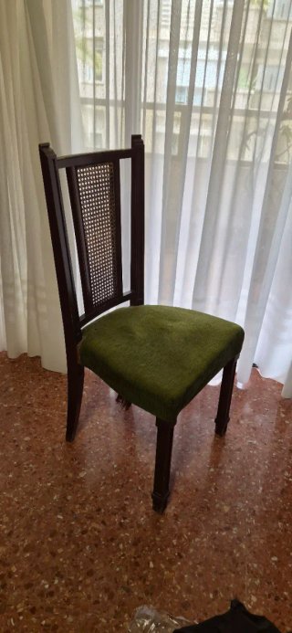 Sillas de comedor madera y ratán
