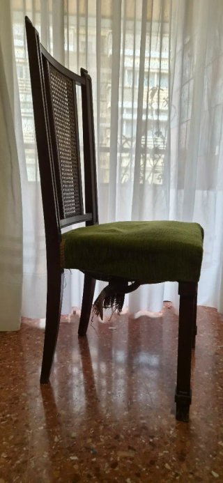 Sillas de comedor madera y ratán