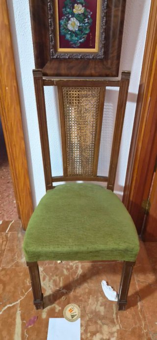 Sillas de comedor madera y ratán