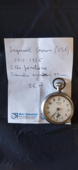 Reloj de bolsillo Ingersoll Crown (USA)
