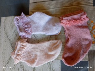 Calcetines niña volantes encaje 3 pares 1 año