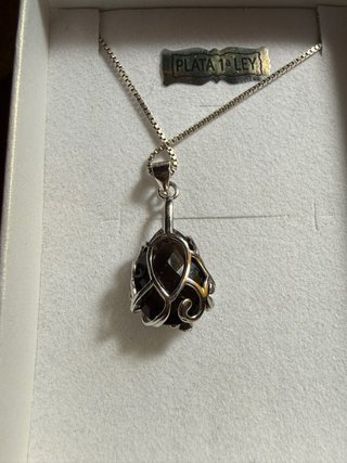 Colgante Cuarzo Ahumado Plata 925