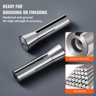 Juego de 13 piezas de pinzas de precisión R8, 1/8" - 7/8", Chuck de fresadora 45# con TIR de 0.0012"/30μm con 13 cajas de almacenamiento etiquetadas, para máquinas de fresado, taladros de prensa, ...