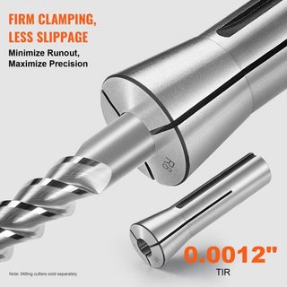 Juego de 13 piezas de pinzas de precisión R8, 1/8" - 7/8", Chuck de fresadora 45# con TIR de 0.0012"/30μm con 13 cajas de almacenamiento etiquetadas, para máquinas de fresado, taladros de prensa, ...