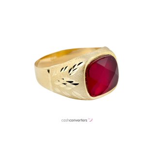 sello oro 18k con piedra con circonita t. 22 (19,74 mm)