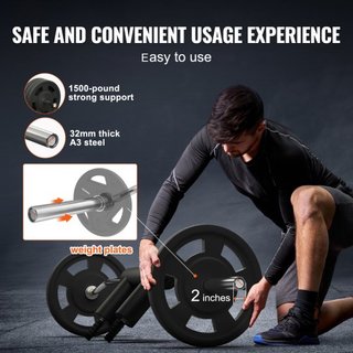 Barra de Sentadillas de Seguridad, Barra de Sentadillas de 1,500 LBS, Accesorio de Barra de Sentadillas de Seguridad con Almohadillas para Hombros y Brazos, Barra de Peso de 32 mm de Diámetro, Ide...