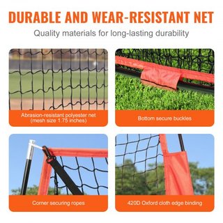 213.4 x 213.4 cm Red de Práctica de Béisbol y Softbol, Red de Entrenamiento de Béisbol Portátil para Golpear, Batear, Atrapar, Lanzar, Equipo de Entrenamiento de Béisbol con Bolsa de Transporte y ...