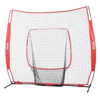 213.4 x 213.4 cm Red de Práctica de Béisbol y Softbol, Red de Entrenamiento de Béisbol Portátil para Golpear, Batear, Atrapar, Lanzar, Equipo de Entrenamiento de Béisbol con Bolsa de Transporte y ...
