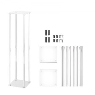 2 Supporti per Fiori da Matrimonio Altezza 80 cm, con Laminato Acrilico, Colonne per Vasi Acrilici Geometrici, Supporti per Esposizione Floreale per Eventi, Ricevimento, Decorazione...