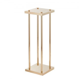 4PCS Supporto per Fiori da Cerimonia Nuziale in Metallo Dorato, 60 cm di Altezza con Laminato Metallico, Supporti Geometrici per Vasi, Espositore Cilindrico per Fiori