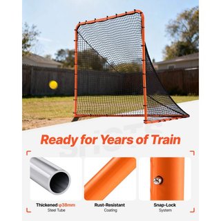 Meta de Lacrosse, Red de Lacrosse de 6' x 6', Equipo de Entrenamiento de Lacrosse Portátil y Plegable para el Jardín, Red de Entrenamiento de Marco de Acero, Meta de Lacrosse de Configuración Rápi...