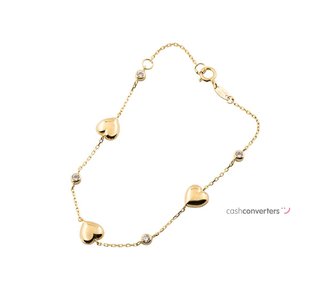 pulsera oro 18k con piedra con circonita