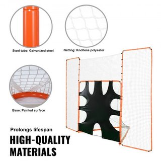 3-en-1 Meta de Lacrosse con Red de Respaldo y Objetivo, Red de Lacrosse de 12' x 9', Equipo de Rebote de Lacrosse de Marco de Acero para el Jardín, Red de Entrenamiento de Montaje Rápido y Fácil, ...