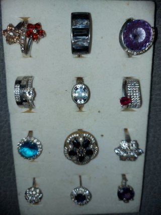 Conjunto de 12 Anillos Plata