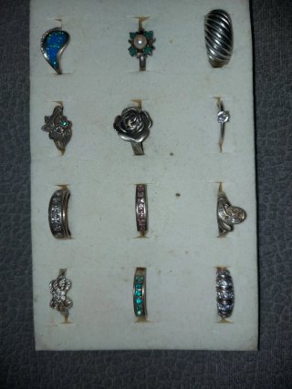 Conjunto de 12 Anillos Plata