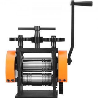 Rodillo, 1.77"/45 mm Máquina de Rodillo para Joyería, Relación de Engranaje 1: 2.4, Rodillo Multifuncional 3 en 1, Grosor de Prensa de 0-6 mm para Hacer Joyas de Metal Hoja Alambre Cuadrado Semicí...