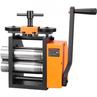 Rodillo, 2.95"/75 mm Máquina de Rodillo para Joyería, Relación de Engranaje 1:2, Rodillo Multifuncional 3 en 1, Grosor de Prensa de 0.03-6.5mm para Hacer Joyas de Metal Hoja Cuadrada Alambre Semic...