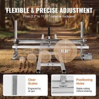 Sistema de guía de sierra de cadena y riel, sierra portátil de 36 cm-91 cm de barra guía, guía de riel de sierra de aluminio de 2.74 m con sierra de planking para trabajadores de la madera y carpi...