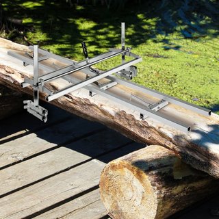Sistema de guía de sierra de cadena y riel, sierra portátil de 36 cm-91 cm de barra guía, guía de riel de sierra de aluminio de 2.74 m con sierra de planking para trabajadores de la madera y carpi...