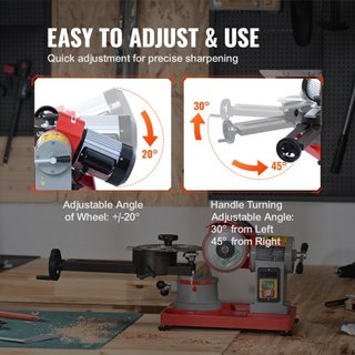 Afilador de Hoja de Sierra Circular 370W 3600RPM y Rueda de Pulido de 5 pulgadas
