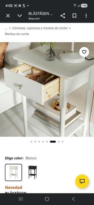 Mesita de noche IKEA BLÄSTÅSEN Blanca