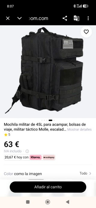 Mochila Táctica Negra
