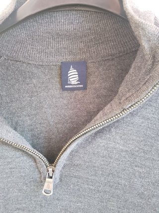 Maglione grigio con zip Next marina yachting lana