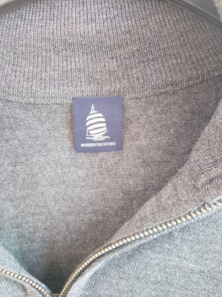 Maglione grigio con zip Next marina yachting lana